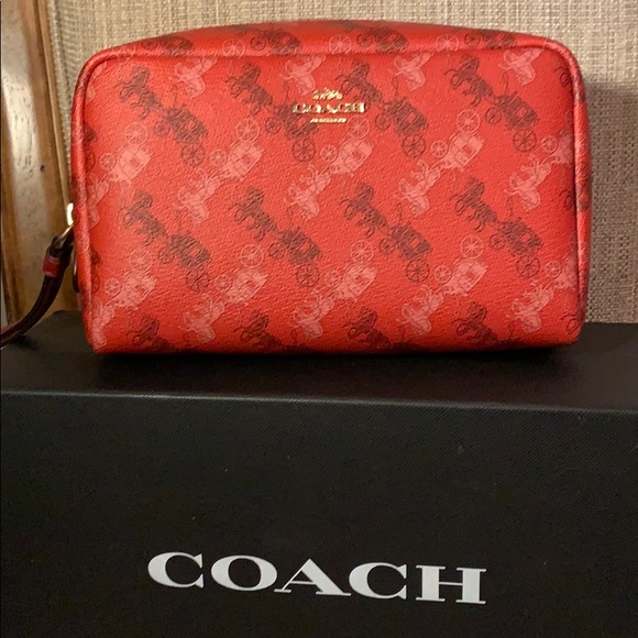 Coach Boxy Cosmetic Case 20 Horse and Carriage - Picture 1 of 10